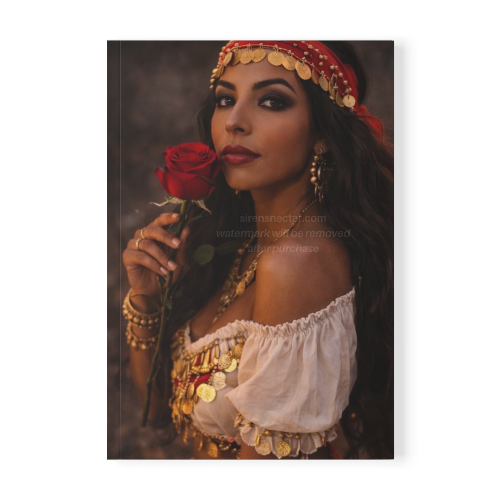 Gypsy Rose A5 Softcover Notebook — Bohemian Rose Moon Journal